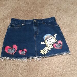 NWOT B+ femme Denim Mini Graphic Skirt  sz 7/8